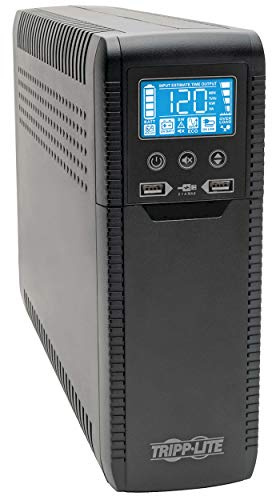 Tripp Lite 1300VA UPS Battery Backup Surge Protector, AVR, 10-Outlet Uninterruptible Power Supply, USB Charger, Ethernet Protection (ECO1300LCD)