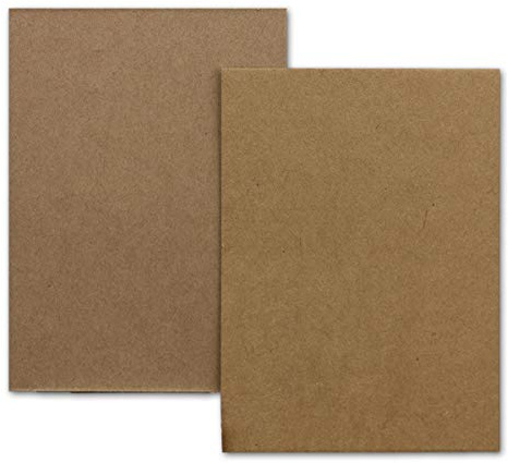 75x Kraftpapier-Einzel-Karten Din A7 10,5x7,3 cm 410 g/m² braun Einladungs-Karten zum Selbstgestalten & Basteln ideale Geschenkanhänger Bastelkarte