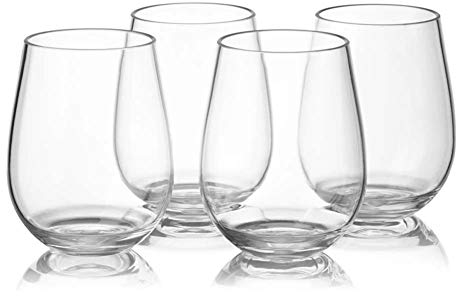 CANDeal Copas de Vino, 100% plástico Irrompible Copas Vino Cristal, 450ML Copas de Vino Tinto Grandes, BPA y EA Gratis Vasos de plastico Conjunto de 4