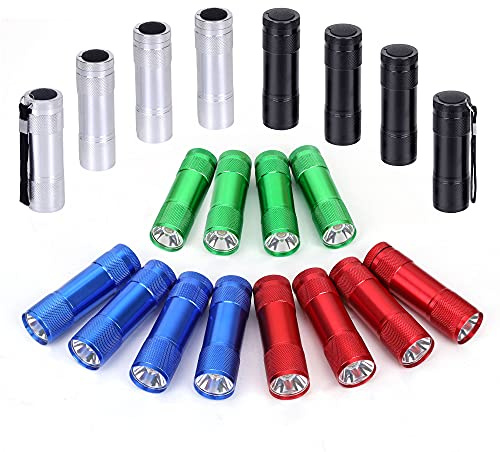 FASTPRO 20-Pack 100 Lumen Super Bright Aluminum LED Flashlights Set, with AAA Dry Batteries Included and Pre-Installed