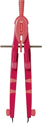 Brunnen 104954090 Schnellverstellzirkel Länge: 170 mm, im bruchsicheren Kunststoffetui mit transparentem Deckel, Red Colour Code „Peak 4“ (für Kreise bis Ø 38 cm)