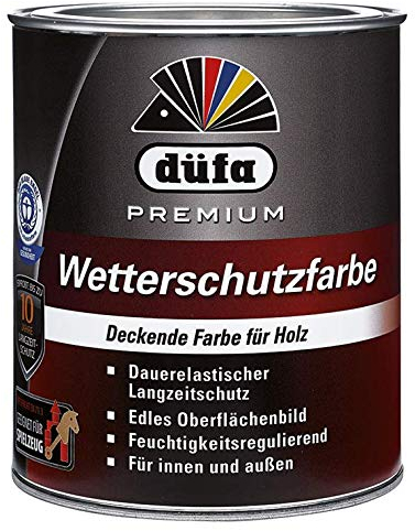 düfa Premium Wetterschutzfarbe SCHOKOBRAUN 750ml Holzfarbe Dauerschutzfarbe Holzlack │ Wasserbasiert │ für Innen & Außen