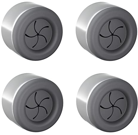 4 Premium Handtuchhalter im Set für Bad, Küche und Haushalt aus Edelstahl - Geschirrtuchhalter - Handtuchhaken - Rund - Chrom - selbstklebend ohne bohren (Dunkelgrau)