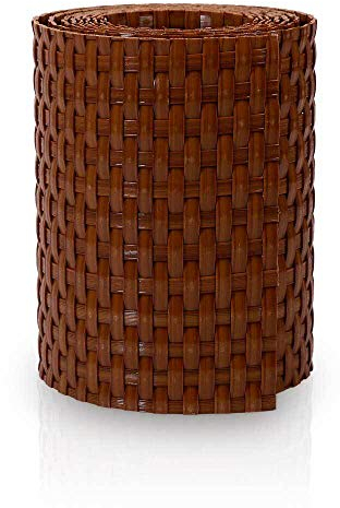POOL Total 6X Rattan Sichtschutzstreifen BRAUN für Stabmatten-Zaunhöhe 1,23m/ Rattan Sichtschutz Zaunblende