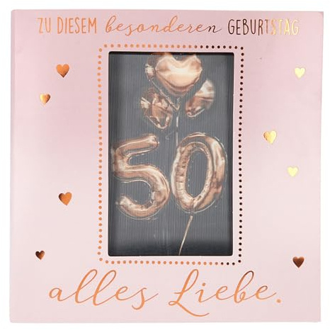 Depesche 11130-005 3D Klapp-Karte mit Musik und Licht, Glückwunsch-Karte zum 50. Geburtstag, ca. 15,5 x 15,5 cm groß, Geburtstags-Karte inkl. passendem Umschlag, innen und außen bedruckt