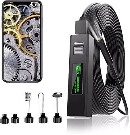 Endoscopio WiFi Telecamera di ispezione USB, Telecamera di Endoscopio HD 1200P da 2 Megapixel, Impermeabile IP68 endoscopio con 8 LED per iPhone, Android, iPad, Mac, PC, Laptop (2M)