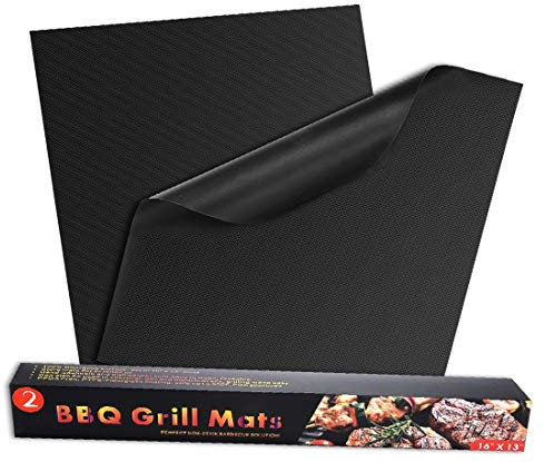 New Lon0167 16x13 pouces 2 Pcs BBQ Grill Set De Tapis Non-bâton Ustensile De Barbecue À Charbon De Bois Électrique Feuille De Cuisson(16x13 Zoll 2 Stücke BBQ Grill Mat Set Antihaft Grill Utensil Gas H