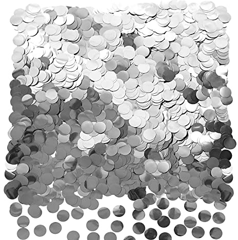 GoldRock Konfetti Silber Rund, 1500 Stück Tischdekoration, Glitzer Confetti, Konfettikanone, Deko für Geburtstag, Hochzeit, Jahrestag
