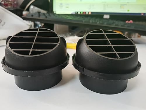 Hot Air Outlet 75 mm, Pack of 2 Auxiliary Heater Accessories, Air Outlet, Lockable Rotatable ABS Plastic, Air Outlet, Mushroom Head, Universal Auxiliary Heater, Air Outlet, 42 mm, 60 mm, 75 mm for