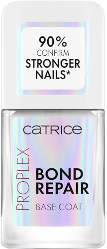 Catrice ProPlex Bond Repair Base Coat, balsamo per unghie, n. 010, trasparente, di lunga durata, rinforzante, naturale, senza acetone, vegano, senza particelle di microplastica, senza profumo,