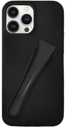 Générique Telefonskal silikon läppmakeup fodral - kompatibelt iPhone 13/14/15 Pro/Pro Max - stötskydd - multifunktionellt skönhetstillbehör (svart, 14 Pro Max)