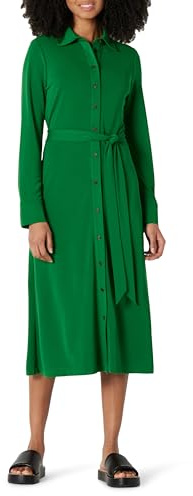 Amazon Essentials Robe Mi-Longue en Jersey Mat Coupe Classique Femme, Vert Émeraude, XL