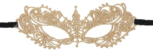 Aroncent Mascarade vénitienne Masque en dentelle : masque pour femme avec dentelle pour carnaval Halloween bal masqué fêtes chevalier italien masque vénitien demi-visage doré