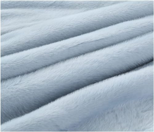 ZGYOZMNG Kunstpelz-Überwurf, Kunstpelzstoff, 160 x 50 cm, kurzfloriger Kunstpelzstoff für Kostüme, Basteln, DIY-Material für Kleidung, Socken, Puppen, Weihnachtsbäume usw. (Farbe: Rosa) (Blau)