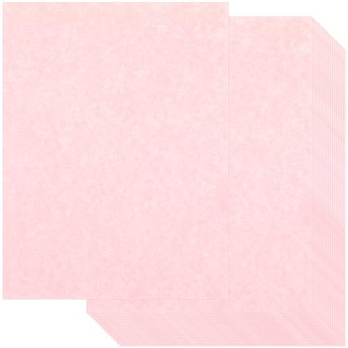 Epakh 200 Sheets Old Age Parchment Paper 8.5 x 11 Inch Standard Letter Vintage Colored Old Parchment Semblance Double Side Printing Paper(Light Pink)