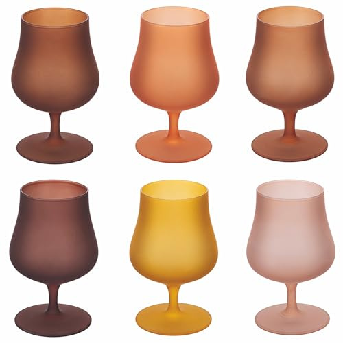 Villa d'Este Home Tivoli Juego de 6 vasos de licor de 260 ml de cristal frosted, color chocolate