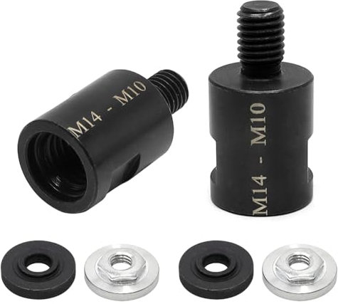 Aoyswuz 2 Stück Winkelschleifer Konverter Adapter Anzug Legierter Stahl M14 auf M10 Gewindekonverter für Winkelschleifer Polierer Bohrer Schnittstelle