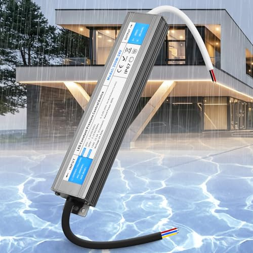 SUCIKORIO 24V Netzteil LED Trafo 300W Wasserdicht IP67 Transformator 230V auf 24V 300W 12,5A Schlank Konstante Spannung LED Treiber Netzteil 24V Ultra Dünn Niedervolttrafo für LEDs Streifen, Außen