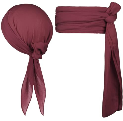 Alaoo Kit Accessori Pirata,2pcs Capitano Pirata Costume Accessori, Bordeaux