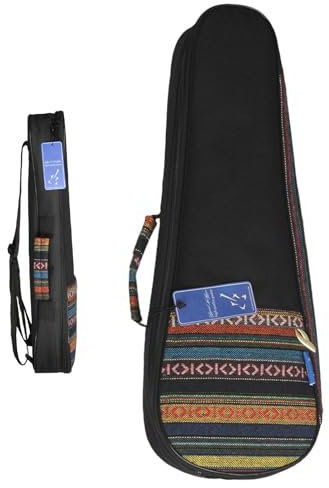 Niktule Konzert-Ukulele-Tasche, gepolsterte Ukulele-Tasche | Ukulele gepolsterte Tragetasche im Ethno-Stil - Ukulele-Rucksack mit Ethno-Webmuster für, Alltag, Konzert, Reisen