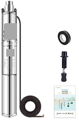 Pompe Solaire Bassin Exterieur, Pompe à eau solaire de pompe à eau submersible de puits avec Bulit dans le contrôleur for le cycle électrique pour colibri, bassin, piscine, aquarium(3SP2-35-D12-150BI)