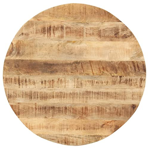 Myheimly Tischplatte Massivholzplatte Holzplatte Ersatztischplatte Holz Platte für Couchtisch Beistelltisch Rund massives Mangoholz,40 cm 15-16 mm