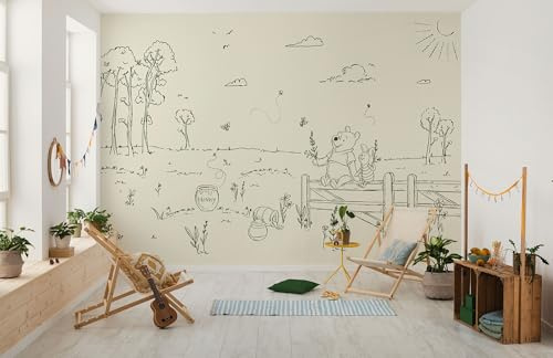 Komar Vlies Fototapete - Disney Winnie the Pooh Bee at One with Nature - Größe 400 x 250 cm - Tapete, Kinderzimmer, Kindertapete