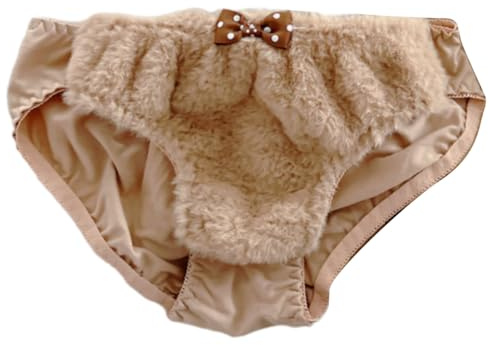Sous-vêtements en peluche pour femme - Ours de dessin animé - Rembourré - Haut tube en fourrure - Short citrouille - Culotte d'hiver japonaise en peluche, Sous-vêtements simples, M