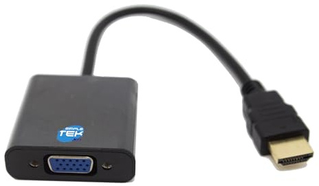 SIMPLETEK - Adattatore Convertitore HDMI maschio > VGA femmina con audio 3,5 mm e alimentazione micro‑usb, supporto 1080p 60 hz, plug & play