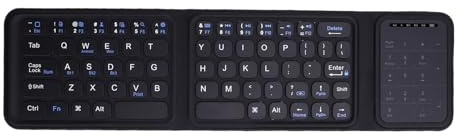 GOWENIC Clavier sans Fil Pliable, 200mAh QWERTY Layout Ultra Slim Clavier avec pavé Tactile et Pad Numéro BT 5.0 USB CALIAT C REPORTABLE Rechargable
