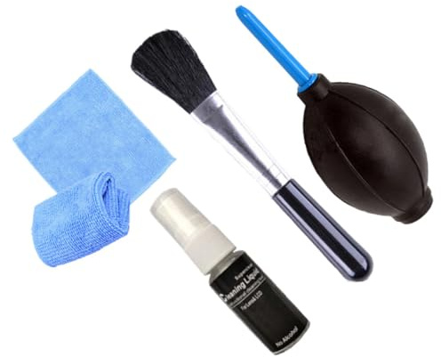 BAZEITFLOW Kit de Nettoyage Ordinateur Chiffon pour Écran Brosse Plastique 4 Pièces et Espaces Difficiles D'accès la Maison