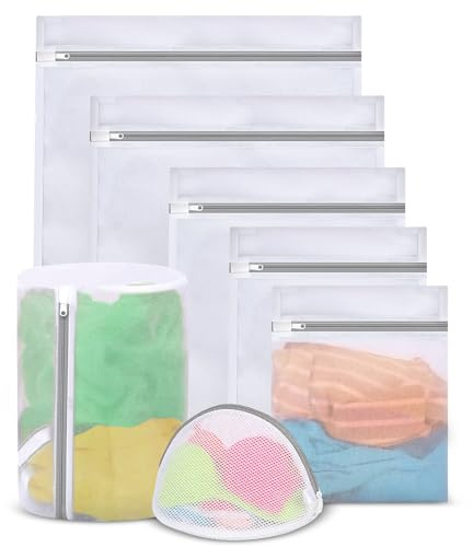 Stort tvättnät, 7 stycken tvättnät för tvättmaskin, tvättpåsar för tvättmaskin, tvättnät, tvättpåsar, för blusar, behå, underkläder och strumpor, researrangör för smutstvätt