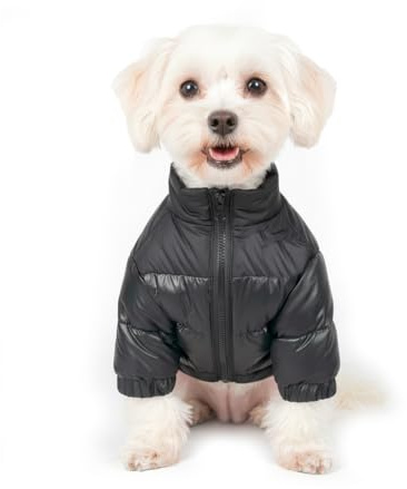 Chaqueta de Invierno para Perros, Ropa Dog Abrigo Cortavientos con Cremallera, Chaleco Térmico en Negro, (Negro, XL)