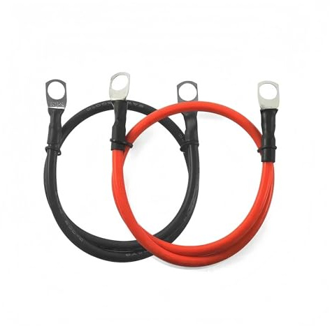 Soft Car Battery Silicone Cable with M6 M8 M10 Lug Red Black 4 3 AWG Electrical Wire for Auto RV Solar Panel Inverter UPS(Red Black 8 AWG,M8-M8,30cm-0.98ft)