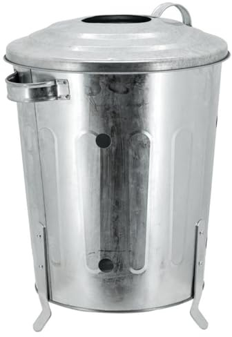 AUBRY GASPARD - Composteur en Acier Galvanisé 18L - Prêt À Monter - Design Cylindrique - Ø29 H50 - Matériau Durable - Idéal pour Petits Jardins et Balcons - Naturel - Ø29 H50