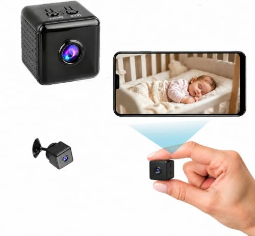 Xforevery Mini Spy Camera Hidden WiFi Wireless Small Camera 1080P HD Indoor Security Cameras for Home with Own AP hotspot, Night Vision, App ControlInstant Alerts Nanny Cam for Baby Pet Monitoring