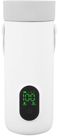 Fauitay Bollitore Elettrico Portatile Bollitore Elettrico Senza Fili Ricaricabile Tramite USB da 350 Ml con Batteria da 27000 MAh per 10 Minuti 12 Ore Mantieni Caldo per (Spina europea)