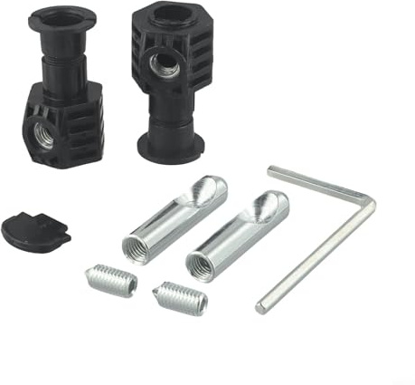 Set di viti di fissaggio per WC sospesi a parete, kit di montaggio con bulloni e tasselli in plastica, preblocco automatico per una facile installazione, nero e bianco (nero)