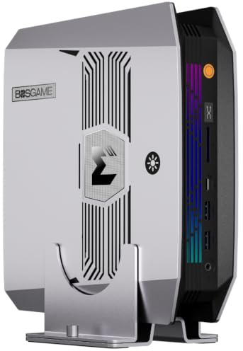 BOSGAME M5 AI Mini PC AMD Ryzen AI Max+ 395, 16 Cores 32 Threads up to 5.1GHz, 128GB LPDDR5X RAM, 2TB PCIe 4.0 SSD, Radeon 8060S Graphics, WiFi 7, Dual USB4, 8K Vier Displays, AI Desktop Computer