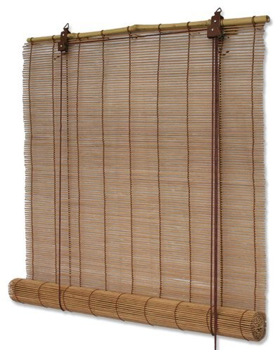 Interdeco Bambusrollo, Braun mit Seitenzug, Mariko, 100 x 220 cm