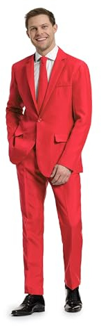OFFSTREAM Herren Party Kostüm - 2 Stück Einfarbig Outfit für Halloween, Karneval, Fasching Party mit Jacke, Hose & Krawatte