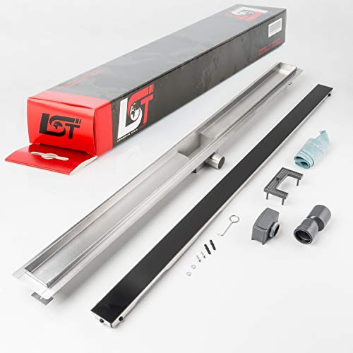 LST Duschrinne schwarz 1200 x 70 mm höhenverstellbar Boblauf Duschrost