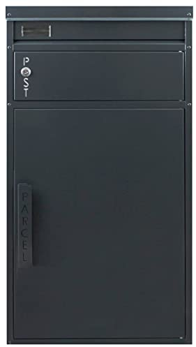 Safepost 65 TIAMAT Paketbriefkasten - mit Paketfach - Standbriefkasten - Exklusivmodell (anthrazit mit 4 Schlüssel)