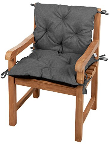 Gutekissen® Bankkissen, Sitzkissen, Rückenlehnen, Gartenkissen, Steppkissen, Doppelkissen, Sitzmöbel, Sitzbank-Kissen, Gartenschaukel, Gartenmöbel Law (50cmx50cmx50cm, Dunkelgrau)