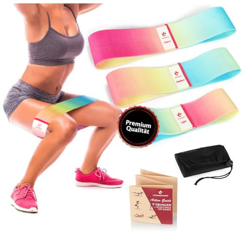 Legendwerk® Fitnessbänder in verschiedenen Stärken, rutschfest | Widerstandsband - Loop-Band für Fitness - Sport - Yoga - Pilates - Workout - Crossfit