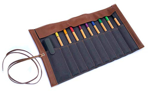 Segeltuch Stifterolle | Federtasche | Mäppchen aus Segeltuch und Leder | Viele Farbkombinationen | Handmade by Manufactica®