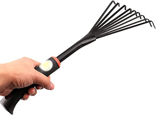 Harke Laubbesen Kleinrechen Tragbarer Metall Rake | Blatt Clean Up Werkzeuge für Unkraut Laubbaum Gras | Für schnelle Reinigung von Rasen, Garten, Gartenblatt Rake