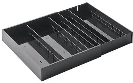 YAMAZAKI 5416 TOWER Extendable Diagonal Cutlery Tray, black, ABS Resin/PS Resin, 3047.5 x 35 x 5.5 cm