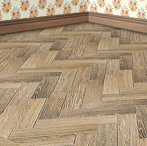 Stick & Go Repositionable Self Adhesive Dolls House Wallpaper 1:24 Scale (Set of 4 Sheets) - Light Herringbone - No. 115