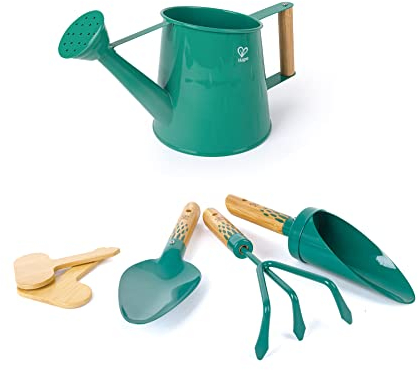Hape Nature Fun Gartenwerkzeug-Set mit Gießkanne, Kelle, Harke und Schaufel, ab 4 Jahre